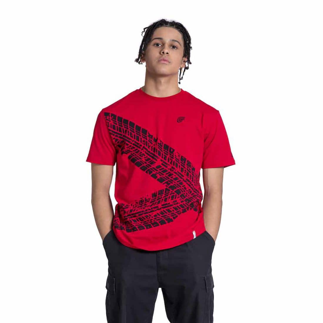 TGR t-shirt Tire Mark - rood