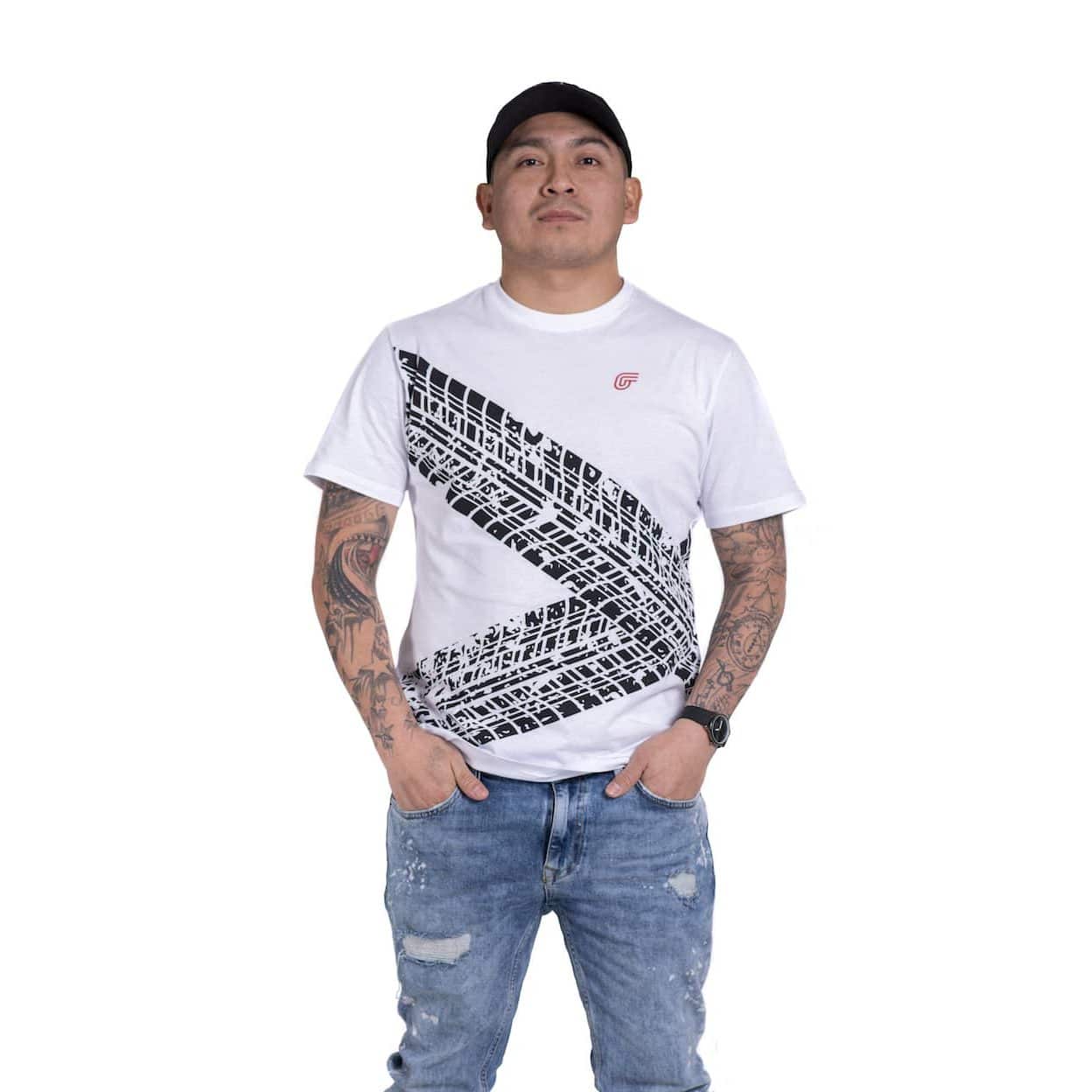 TGR t-shirt Tire Mark - wit
